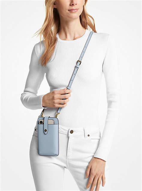 michael kors small logo and leather smartphone crossbody bag|Michael Kors messenger bag sale.